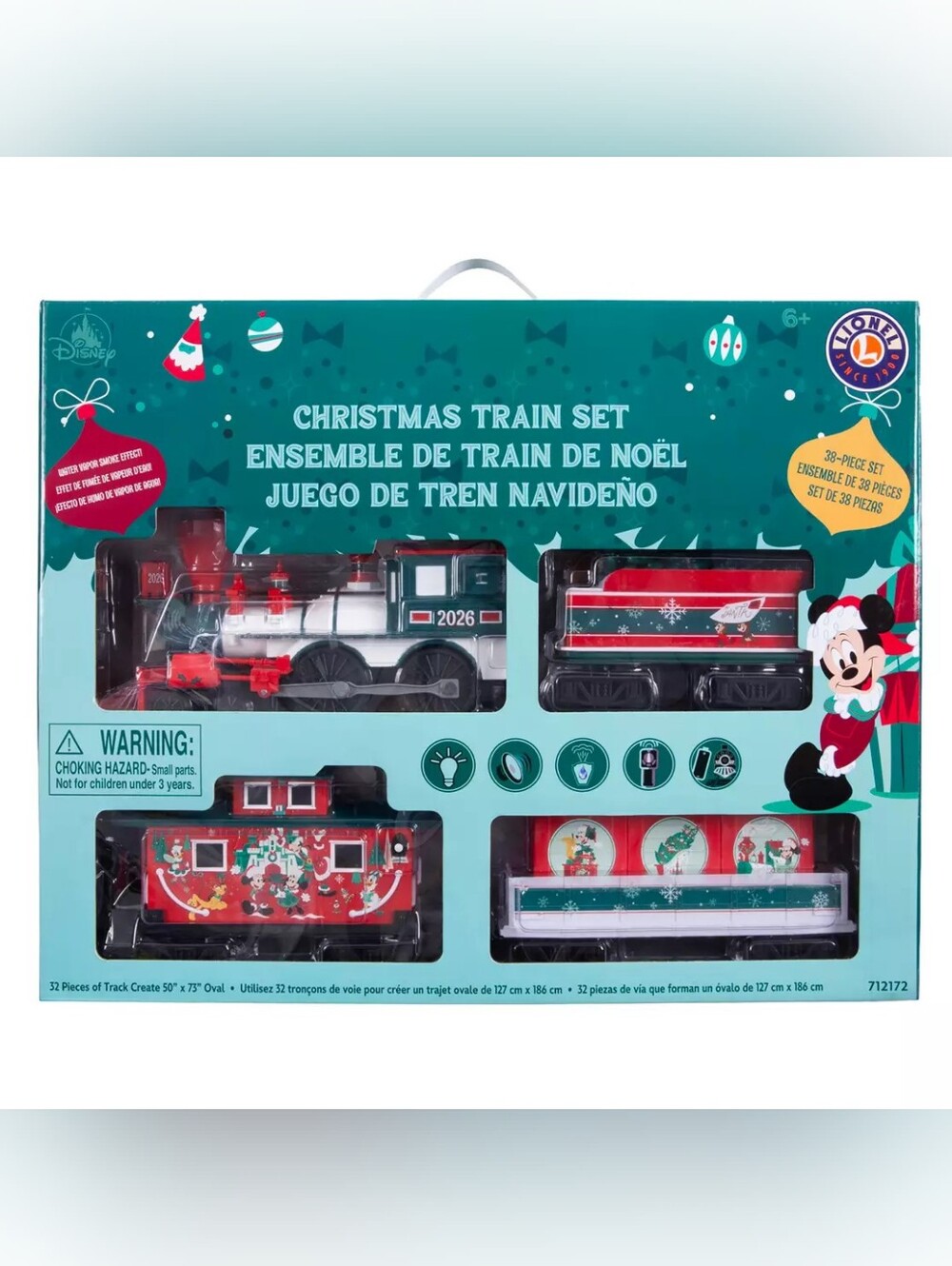 New Mickey Mouse and Friends 2026 Christmas Train Set by Lionel